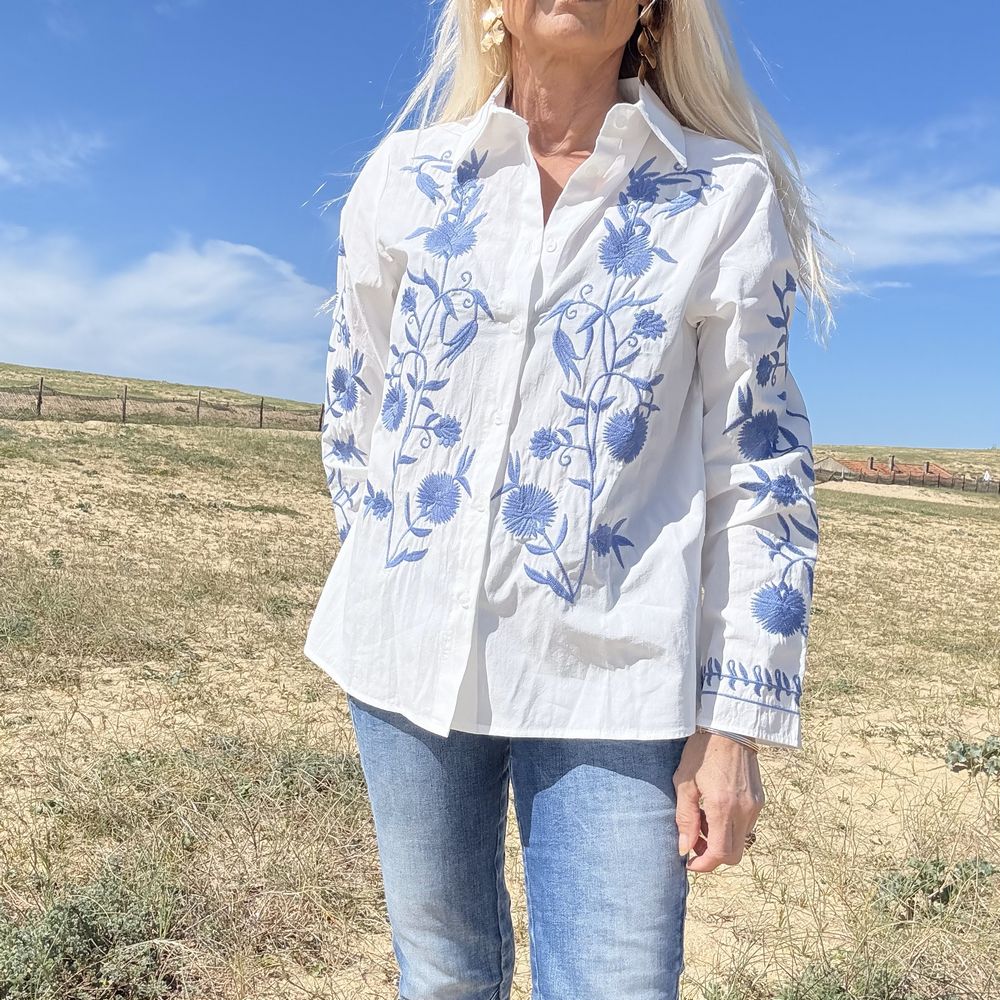 Blouse Bohème Romantique Femme – Coton blanc Brodé | Esprit Chic et Décontracté – Image 3