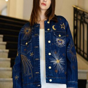 Vinae - Veste denim brodée