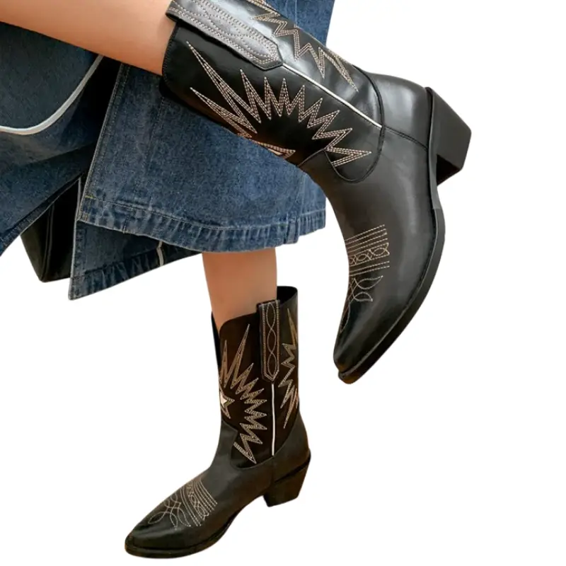 Bottes Cowboy en Cuir pour Femme – Image 3