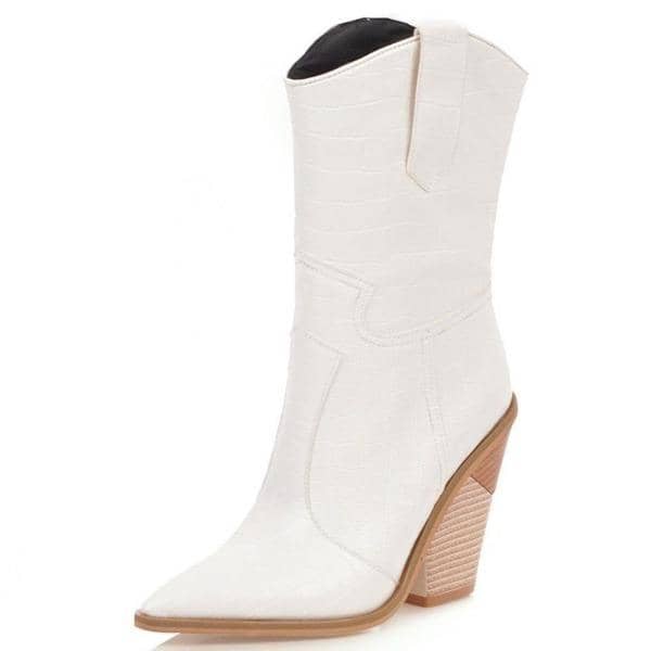 Bottes Western Blanches pour Femme – Image 2