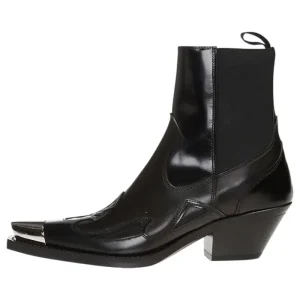 Bottines Style Cowboy Noires