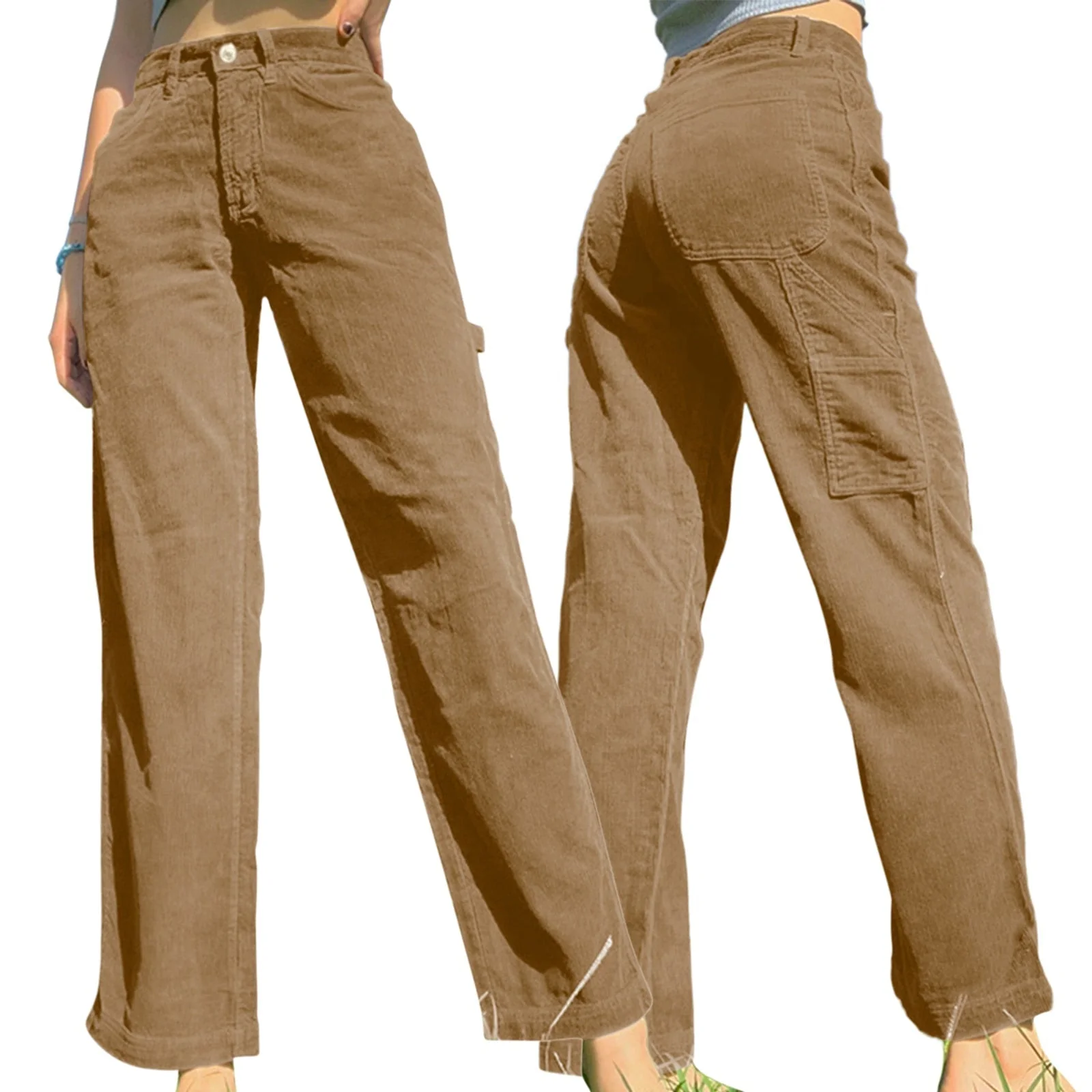 Pantalon Vintage Kaki Femme