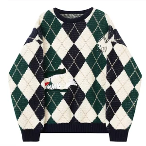 Pull laine vintage homme