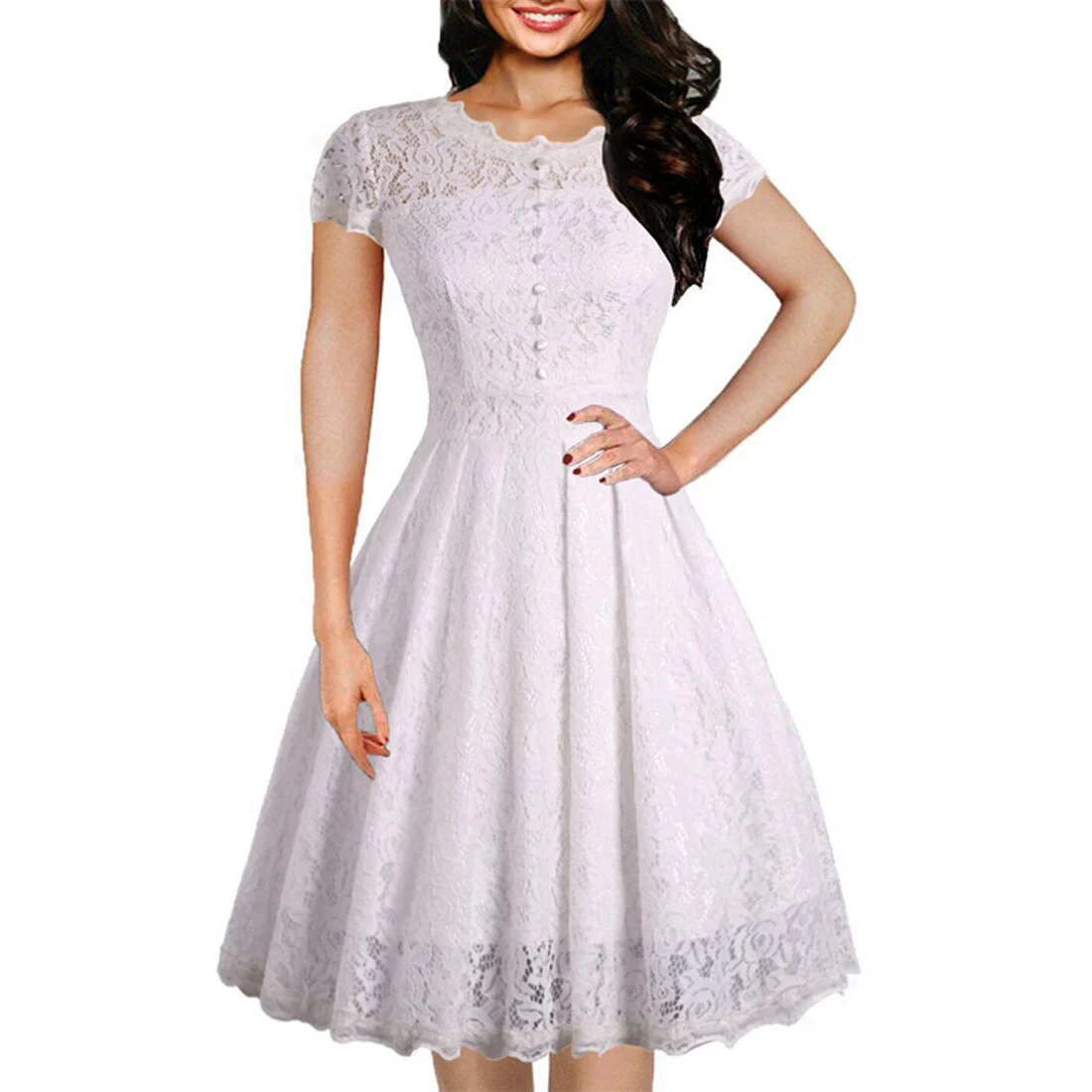 Robe Année 80 Blanche – Image 3