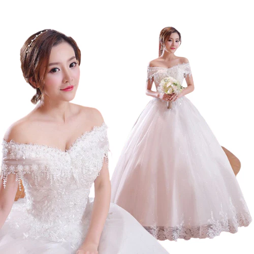 Robe De Mariée Bustier Princesse Longue – Image 4