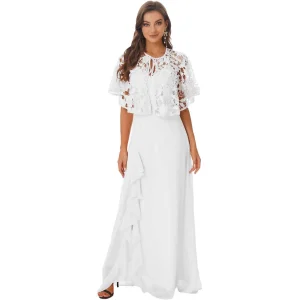 Robe De Mariée Princesse Avec Volant Sur Les Epaules