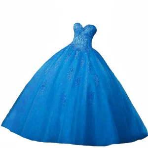 Robe De Princesse Bleu Dentelle