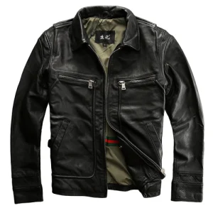 Veste Cuir Homme Vintage
